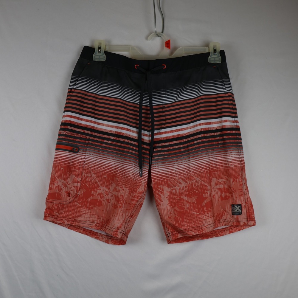 ZeroXposur Mens Swim Trunks Medium Board Shorts UPF 50 Peach Rios Stripe A88231S